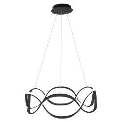 Lampa sufitowa wisząca Ring Black Twist LED + Pilot