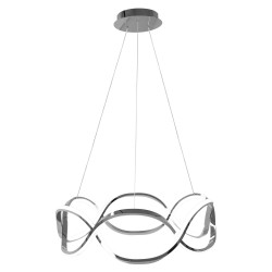 Lampa sufitowa wisząca Ring Chrom Twist LED + Pilot