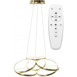 Lampa sufitowa wisząca Ring Gold Flat LED + Pilot