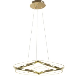 Lampa sufitowa wisząca Ring Gold Flat LED + Pilot