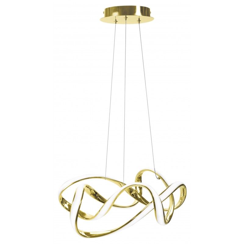 Lampa sufitowa wisząca Ring Gold Eve LED + Pilot