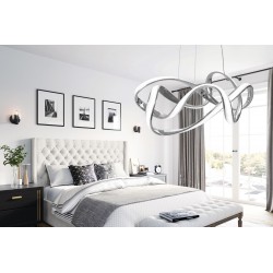 Lampa sufitowa wisząca Ring Chrom Eve LED + Pilot