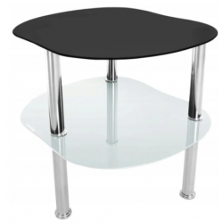 Mały stolik kawowy szklany Clear Black 40 cm