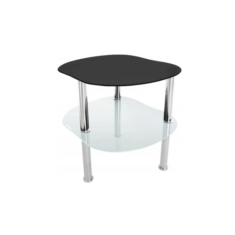 Mały stolik kawowy szklany Clear Black 40 cm