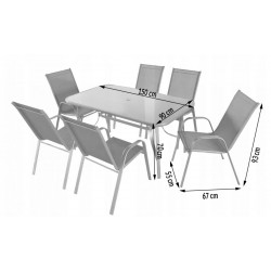 Zestaw meble ogrodowe Milos Black Krzesła Stół