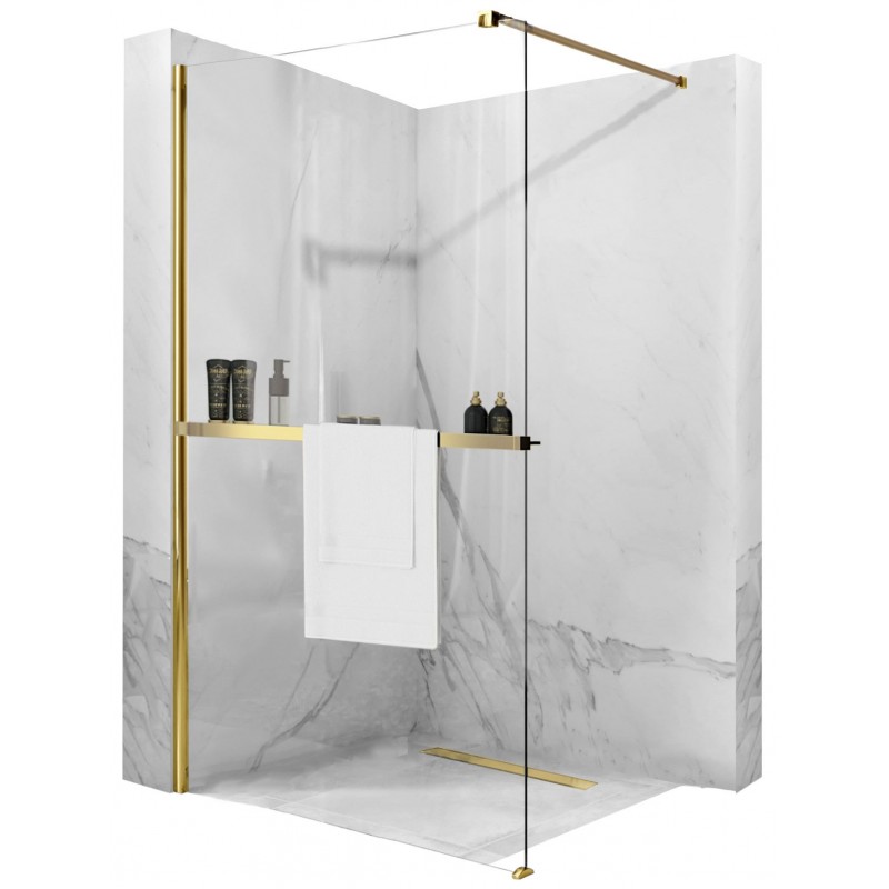 Ścianka prysznicowa Złota 80 cm Rea + Wieszak na Ręczniki