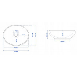 Umywalka Nablatowa Sofia Black White Rea