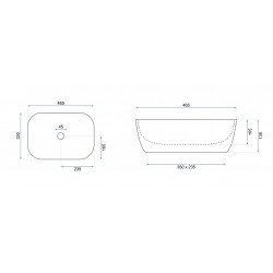 Umywalka Nablatowa Belinda Black Mat Rea