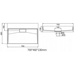 Umywalka Konglomeratowa nablatowa/ścienna Goya 50 cm Rea
