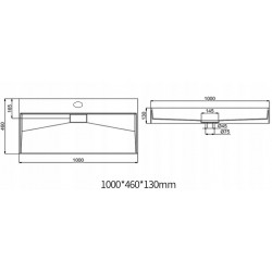 Umywalka Konglomeratowa nablatowa/ścienna Goya 50 cm Rea