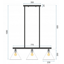Lampa Sufitowa Wisząca Szklana Potrójna APP318-3CP Toolight