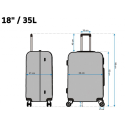 Mała podróżna bagażowa walizka solid 18/35l - gold
