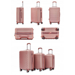 Mała podróżna bagażowa walizka solid 18/35l - rose gold
