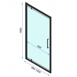 Kabina Prysznicowa Czarna 90x100 Rea Rapid Swing