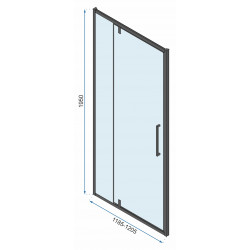 Kabina Prysznicowa Czarna 90x100 Rea Rapid Swing