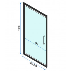 Kabina Prysznicowa Czarna 80x100 Rea Rapid Swing