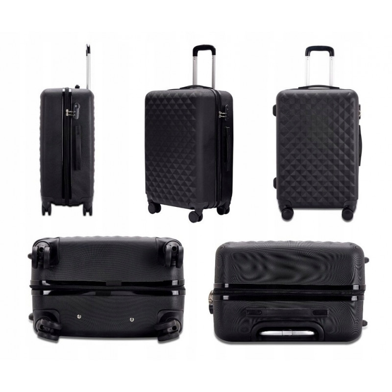 Mała podróżna bagażowa walizka solid 18/35l - black