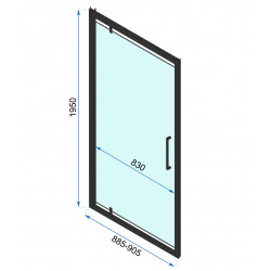 Kabina Prysznicowa Czarna 80x100 Rea Rapid Swing