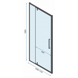 Kabina Prysznicowa Czarna 80x100 Rea Rapid Swing