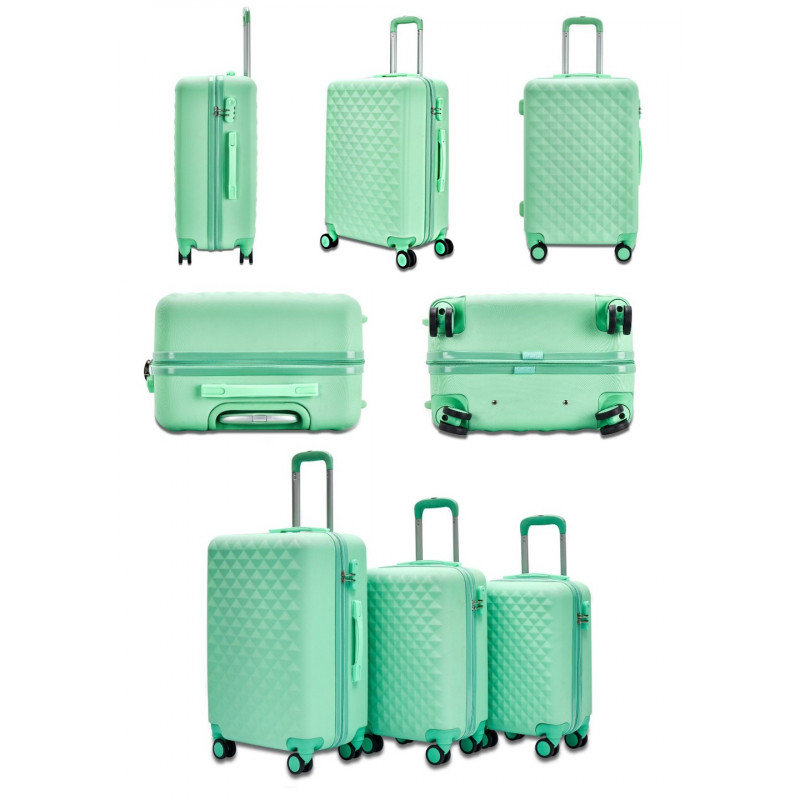 Mała podróżna bagażowa walizka solid 18/35l - mint