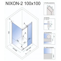 Kabina prysznicowa Rea Nixon 90x130 CM