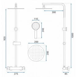 Zestaw natryskowy Czarny Rea Bliss