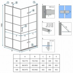 Kabina Prysznicowa Molier Black 100x100 Rea