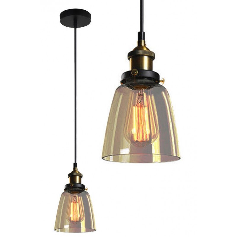 Lampa Wisząca Szklana Brązowa Verto D Toolight