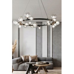 copy of Lampa Sufitowa Czarna ze Szklanymi kulami na Obręczy APP906-15CP Toolight