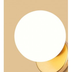 Kinkiet Złoty Mleczna Kula Lampa Ścienna 20x23 cm Toolight