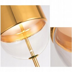 Lampa Sufitowa Szklana Złota APP551-1W Toolight