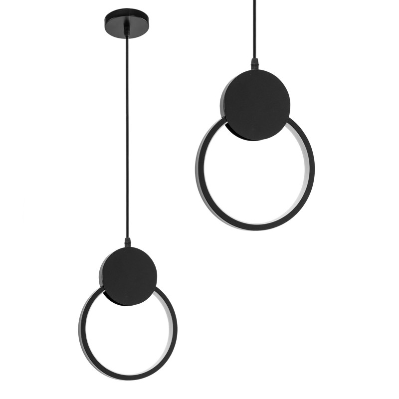 Lampa Sufitowa Wisząca Czarna Okrągła LED 26 cm APP852 Toolight