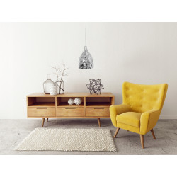 Lampa Sufitowa Wisząca Lustrzana Srebrna APP277 Toolight