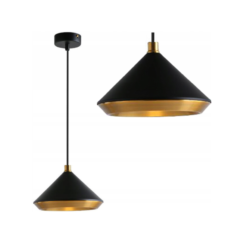 Lampa wisząca stożek LED Czarno Złota APP1005 Toolight