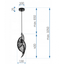 Lampa Wisząca Druciana Metalowa Loft Czarna APP977 Toolight