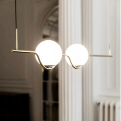 Lampa Sufitowa Wisząca APP981 LED Biało Złota Toolight