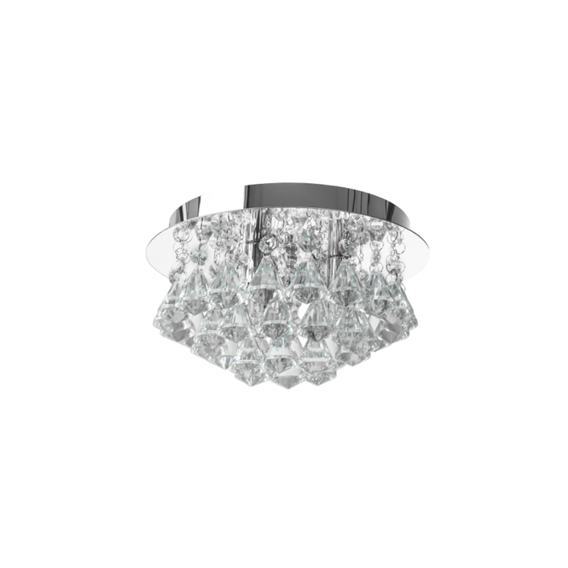 Lampa Plafon Kryształowy Srebrny Cristal 25 cm APP1039 Toolight