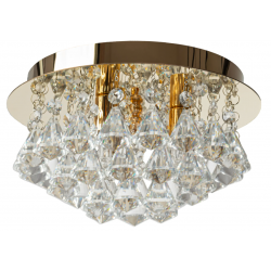 Lampa Plafon Kryształowy Złoty Cristal 25 cm APP1039 Toolight