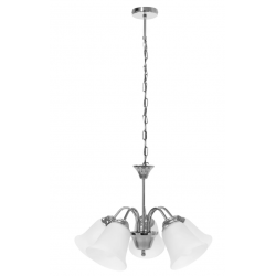 Żyrandol Lampa Wisząca Szklana Vintage Chrom 5 kloszy Toolight
