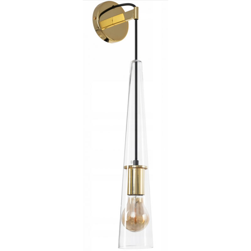 Lampa Ścienna Kinkiet Szklany Glamour APP896 Gold Toolight