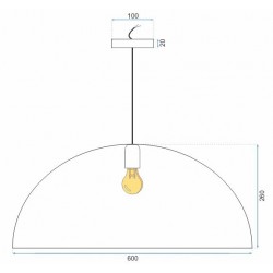 Lampa Wisząca Czarna 60 cm sufitowa wisząca Loft APP380 Toolight