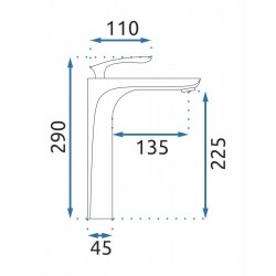 Bateria umywalkowa Gold Rea 29 cm