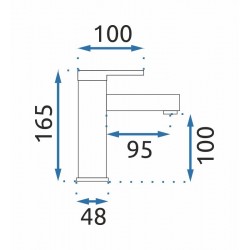 Bateria Umywalkowa Rea Pixel 16,5 cm