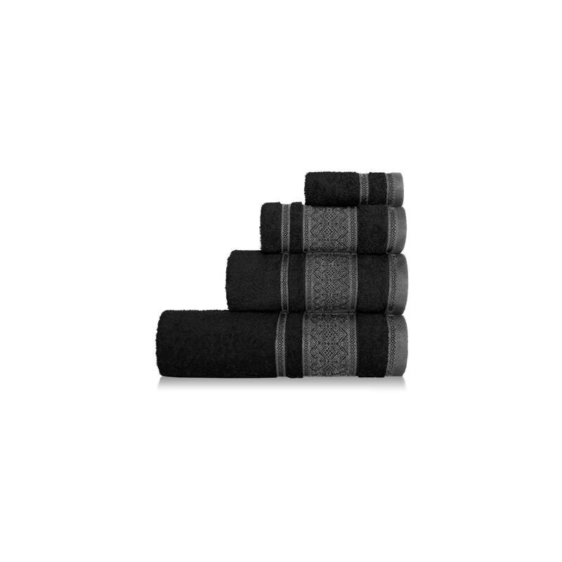Ręcznik 100x150 cm Bawełniany Czarny Panama