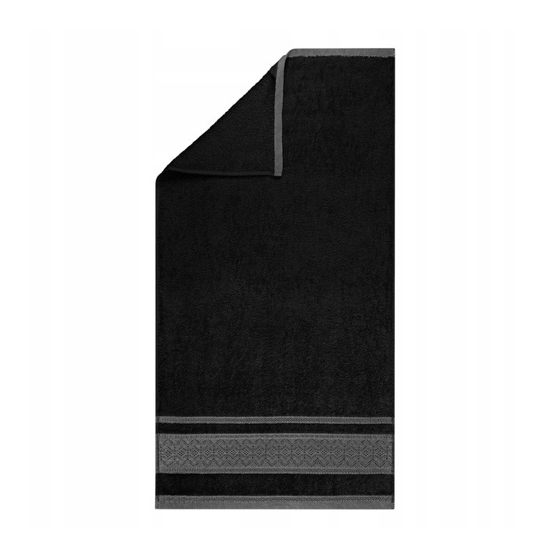 Ręcznik 70x140 cm Bawełniany Czarny Panama