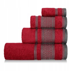 Ręcznik 70x140 cm Bawełniany Czerwony Panama