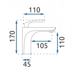 Bateria umywalkowa Orbit Chrom Rea 17 cm