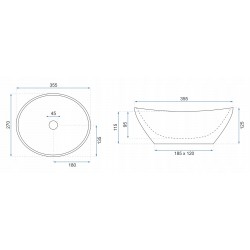 Umywalka Nablatowa Sofia Mini Rea + Bateria Lungo Black + Korek Klik Klak