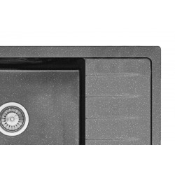 Zlewozmywak Granitowy Czarny Nakrapiany Sten Rea 48x79,5 cm