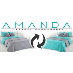 Narzuta dwustronna Amanda 200x220 - black&grey